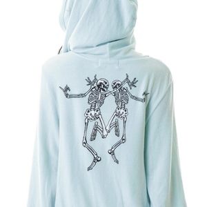 WILDFOX SKELETON DANCE ZIP HOODIE NWOT!